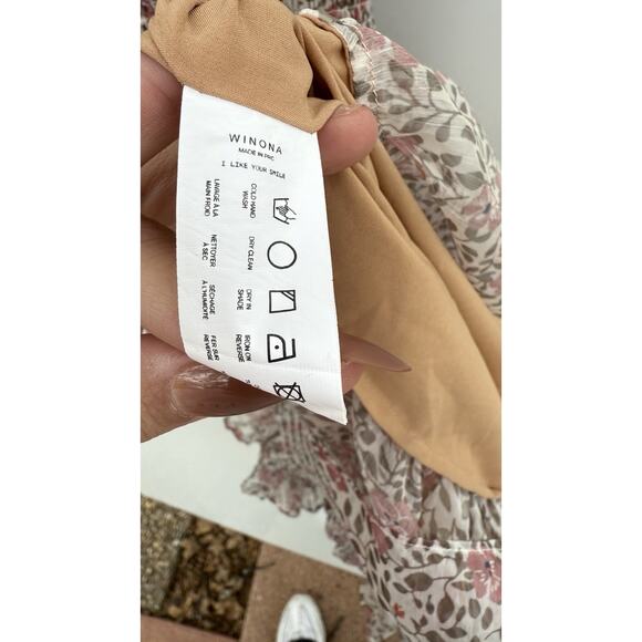 WINONA Floral Smocked Ruffle Maxi Dress Cutout Front Pink Multi AU10 US6 - Picture 8 of 10